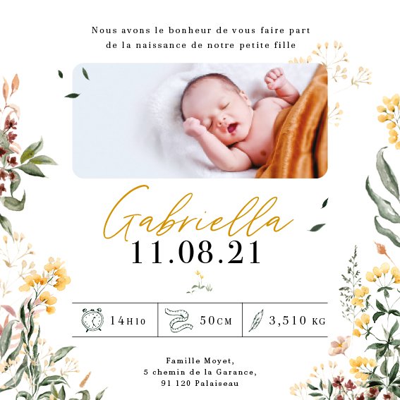 Faire-part naissance "Immortelle" – Image 2