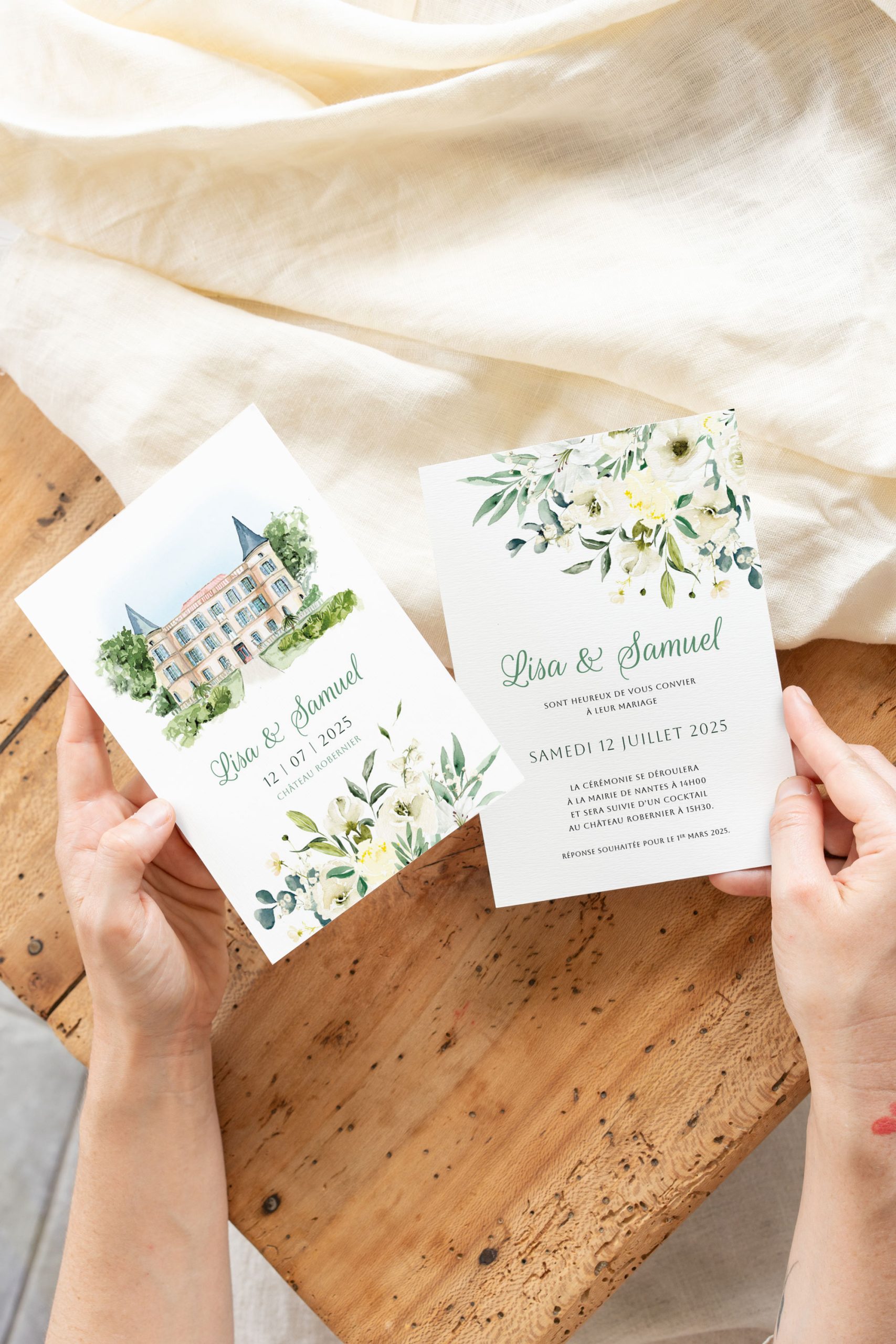 Faire-part mariage Chateau de Robernier