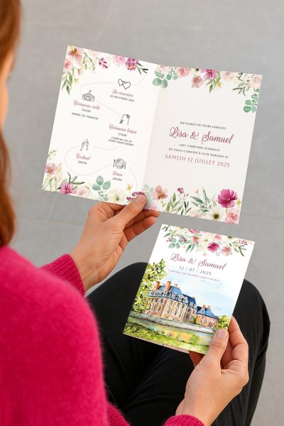 Faire-part mariage château Ferte Saint Aubin