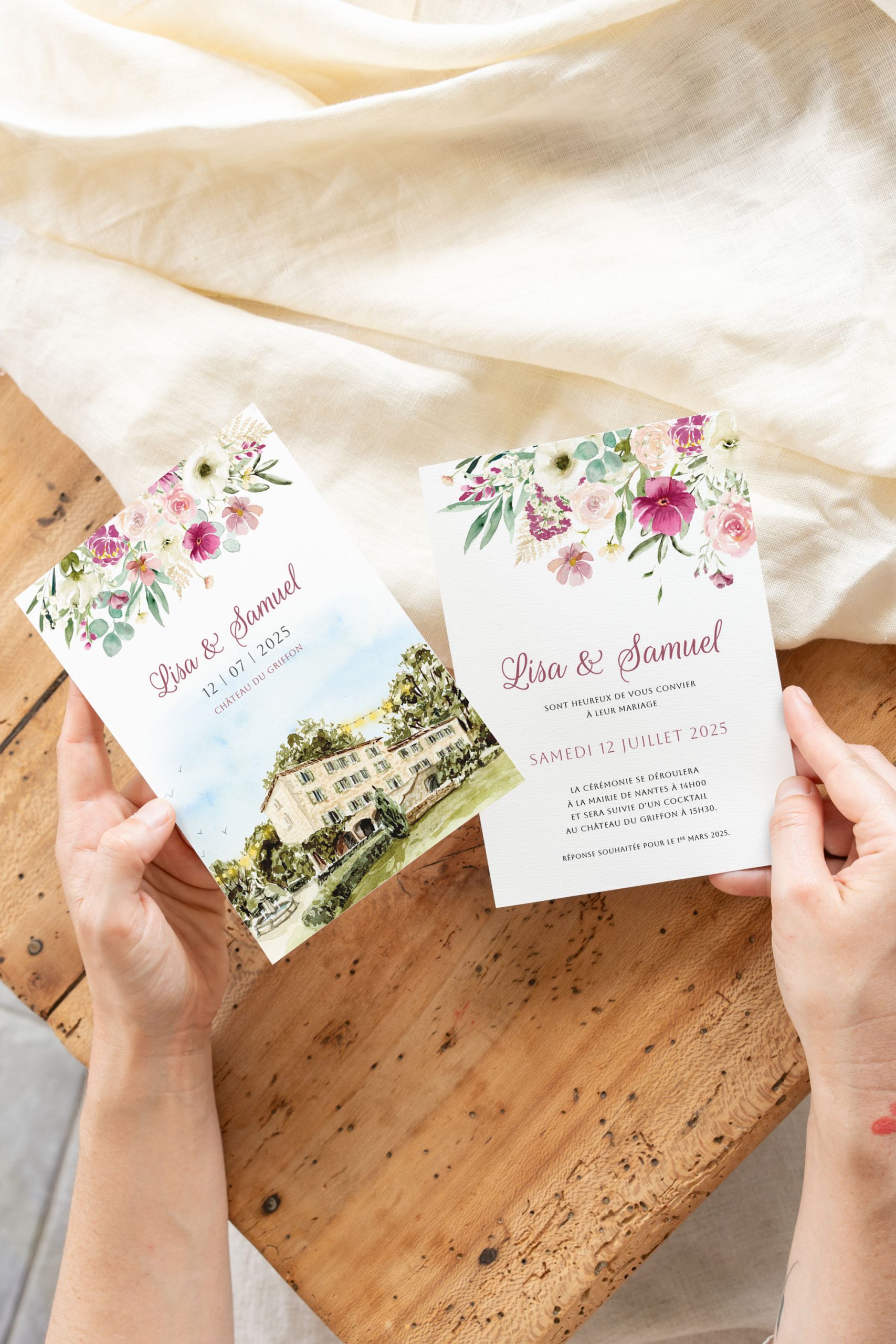Faire-part mariage Chateau du Griffon