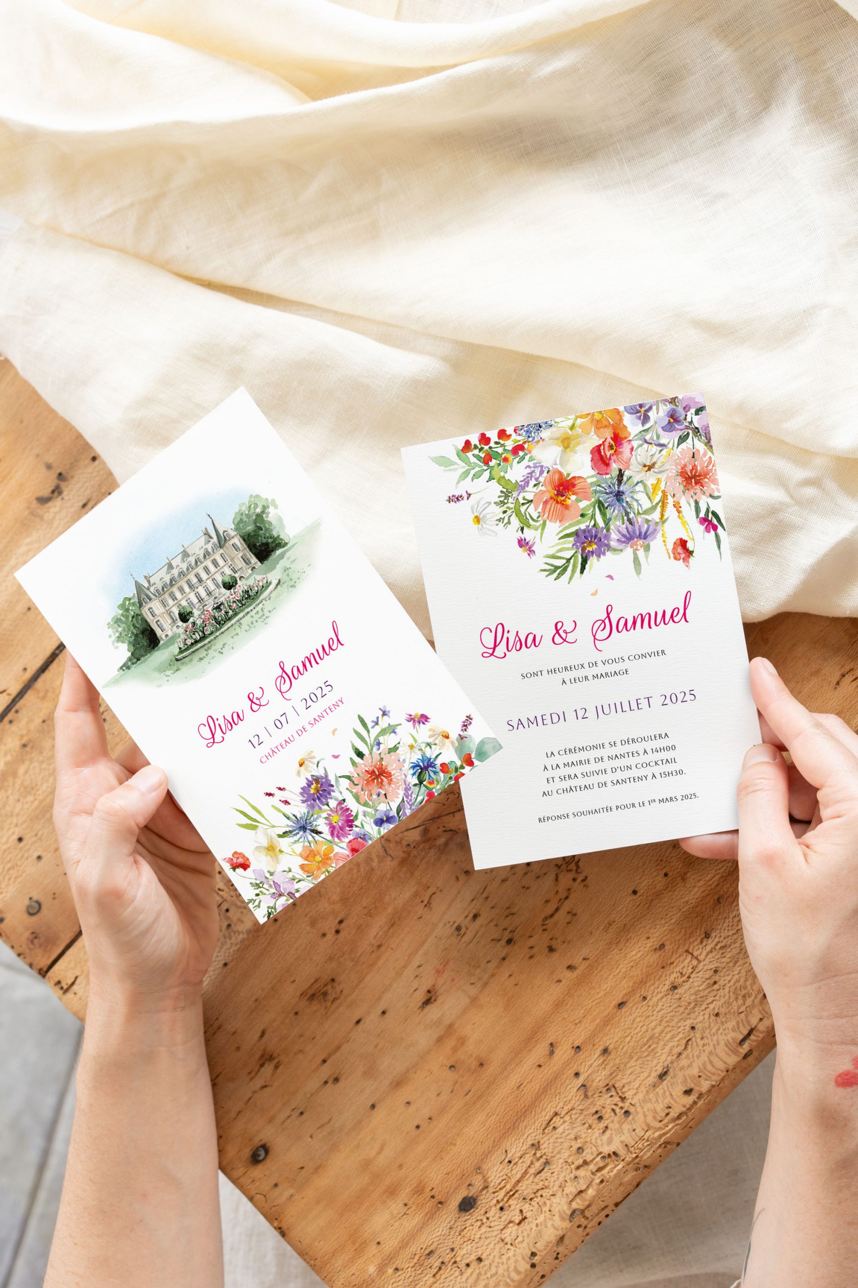 Faire-part mariage Chateau de Santeny