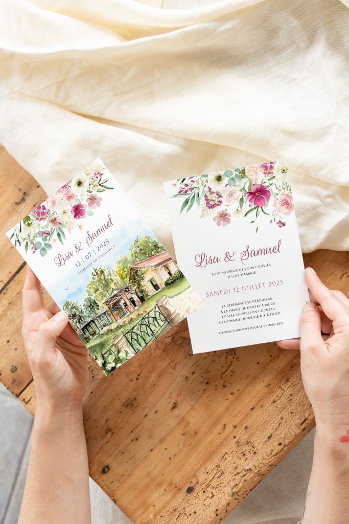 Faire-part mariage Domaine de Vaugency